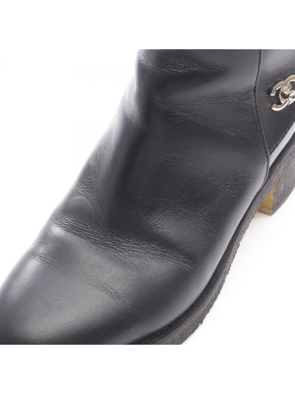 Chanel Boots CC Logo Short Leather - Picture 10 of 11